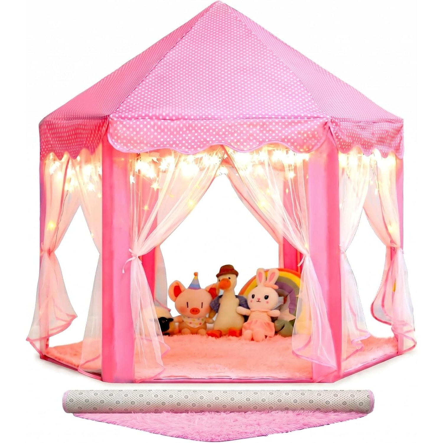 Princess Castle Fairy Play Tent with Rug