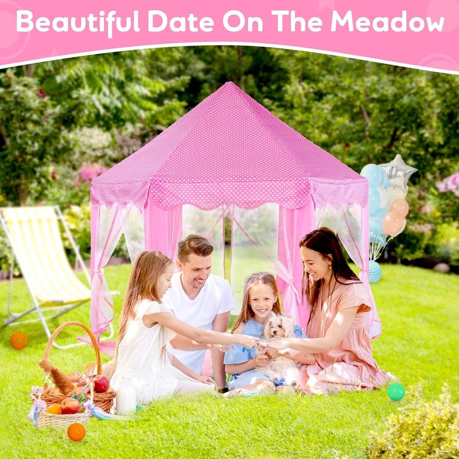 Princess Castle Fairy Play Tent with Rug: image 4