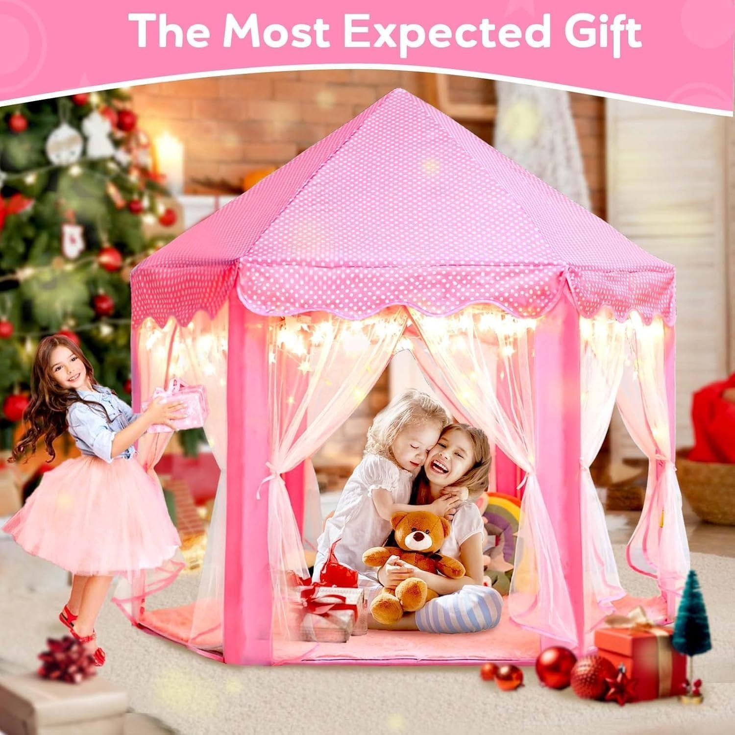 Princess Castle Fairy Play Tent with Rug: image 7