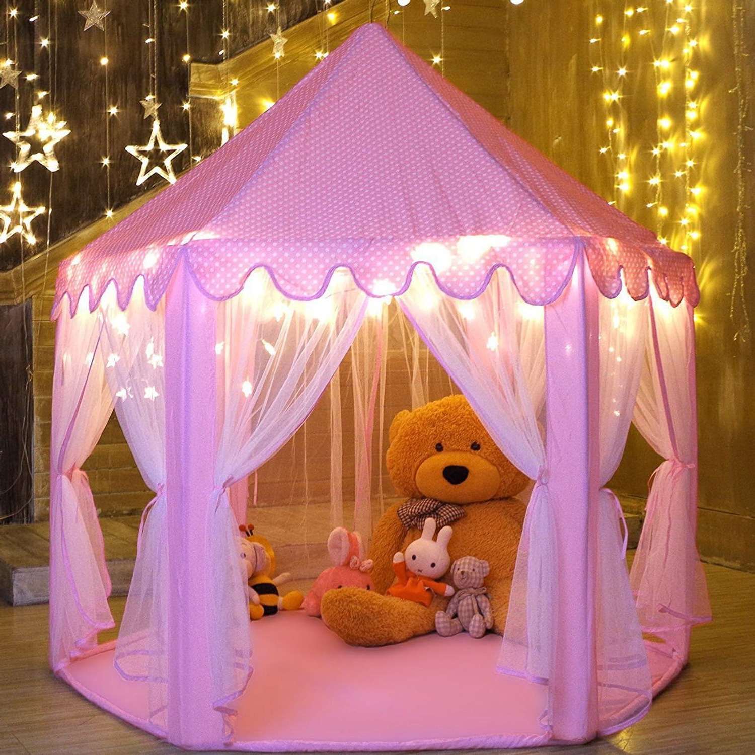 Princess Castle Tent with Star Lights