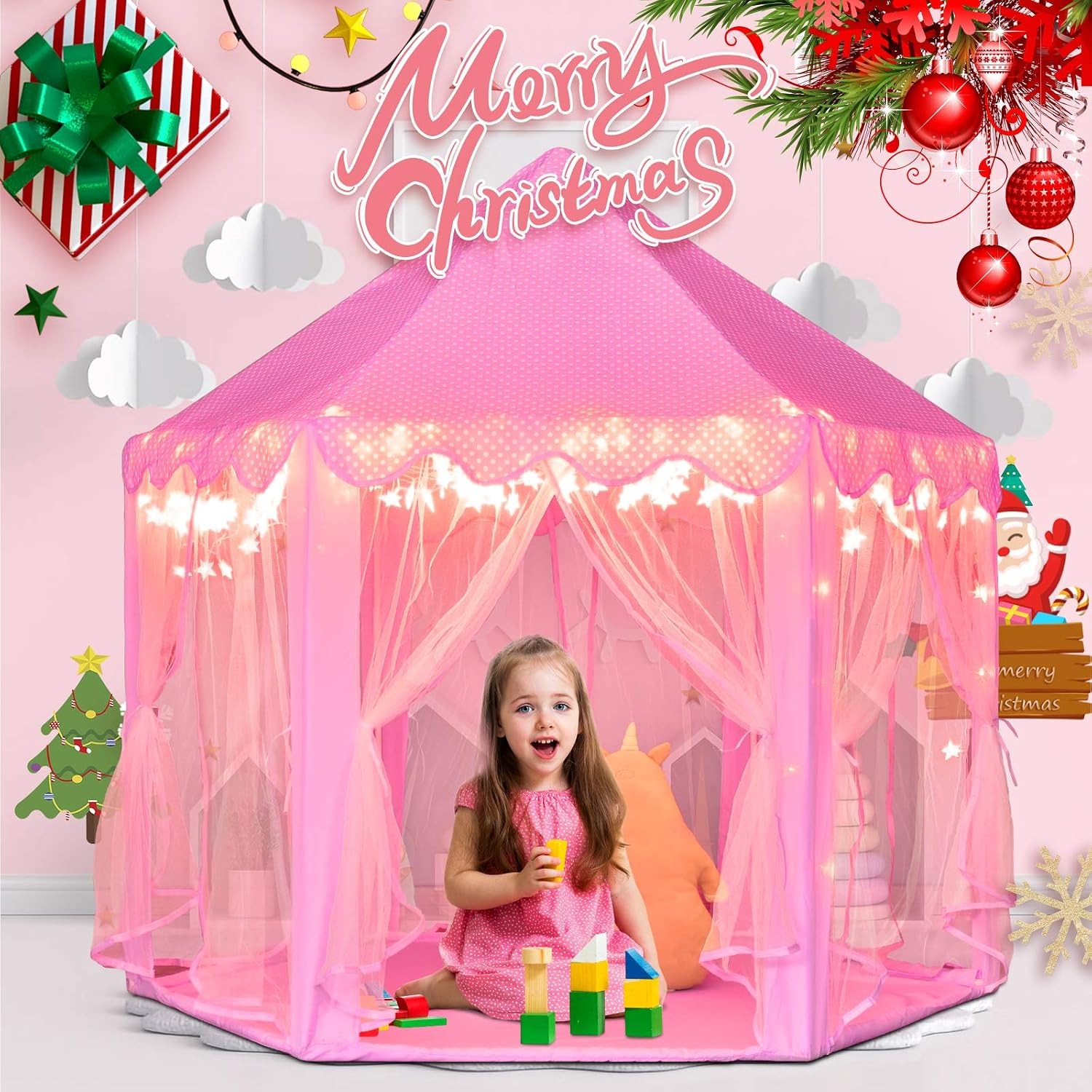 Princess Castle Tent with Star Lights: image 2