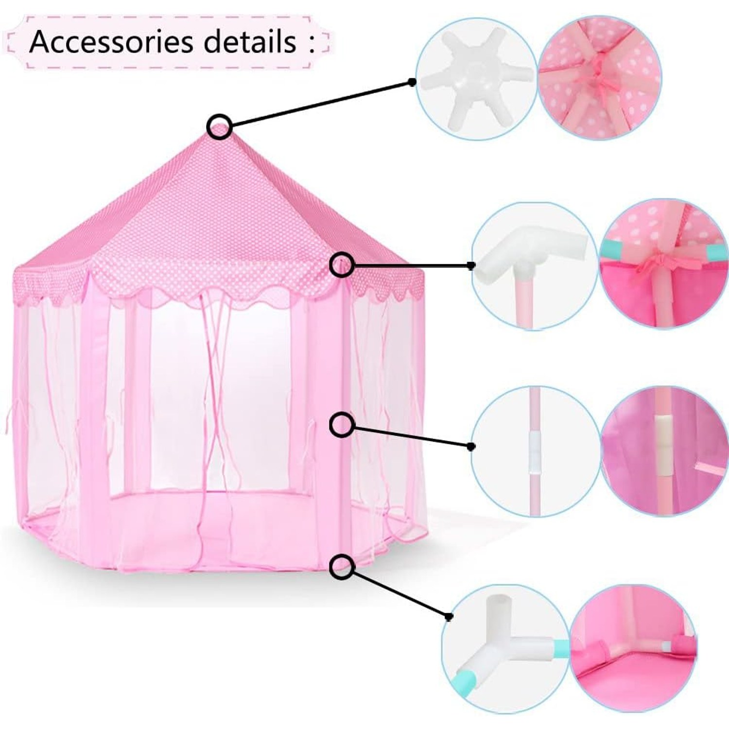 Princess Castle Tent with Star Lights: image 5