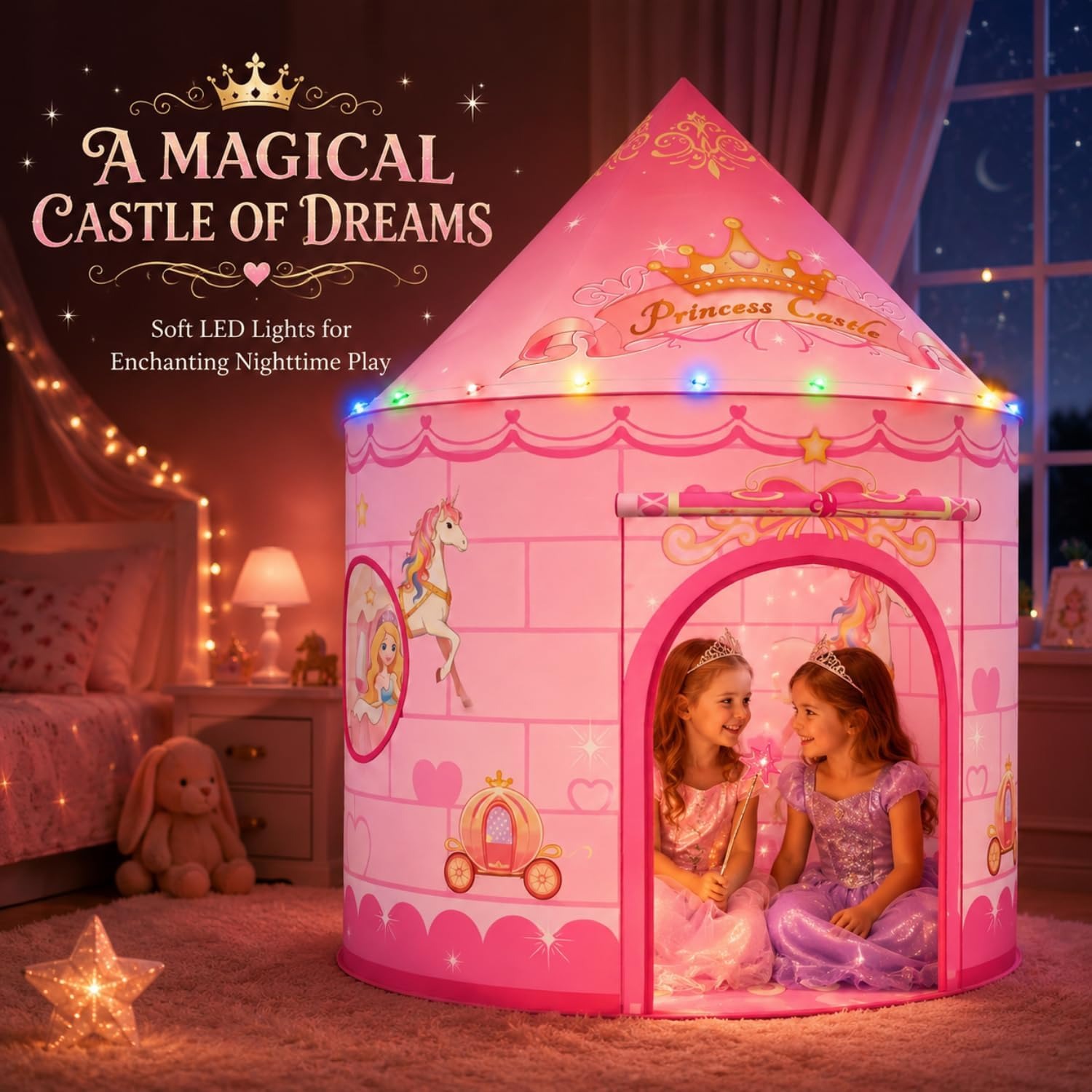 Princess Pop Up Tent with Lights: image 5