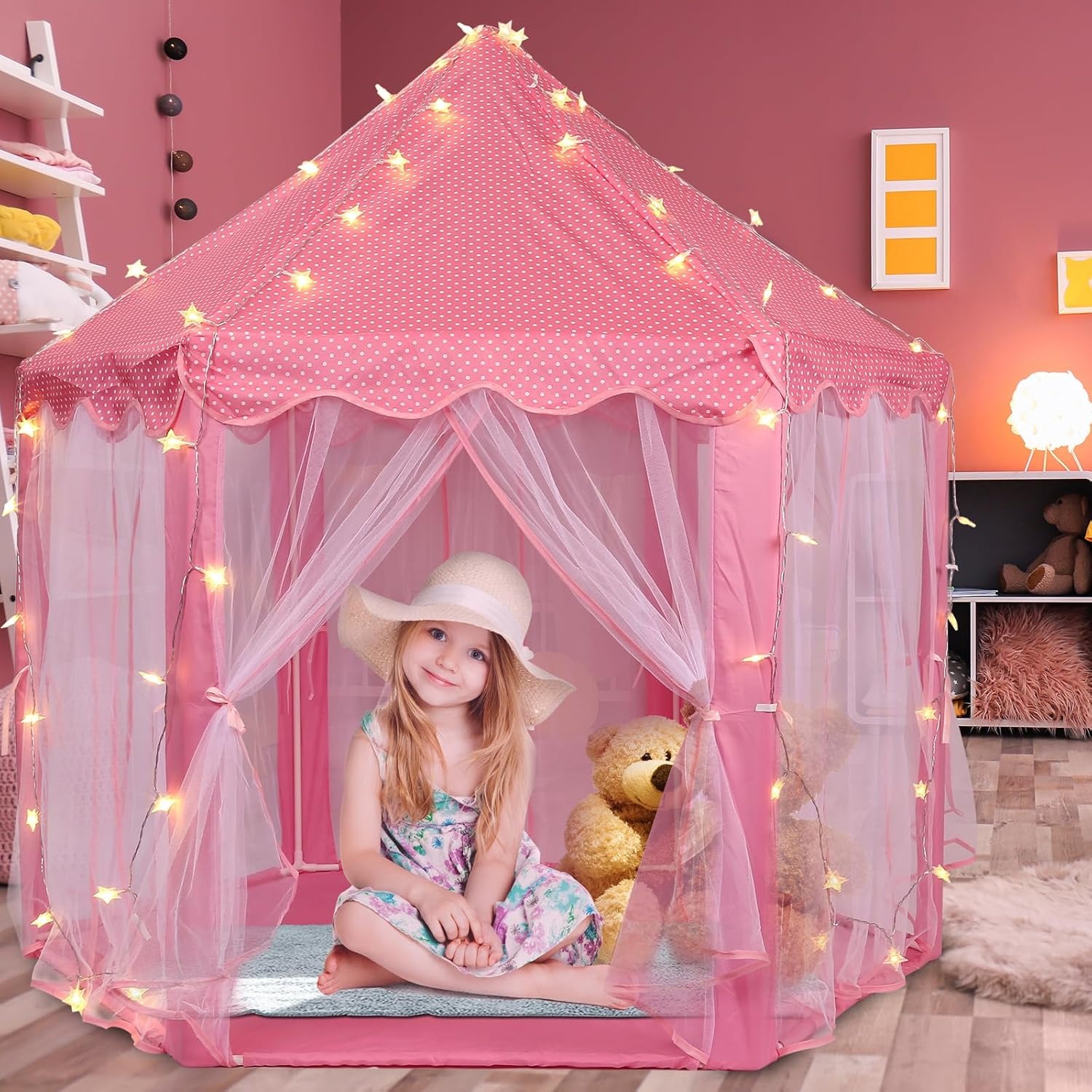 Princess Tent with LED Star Lights