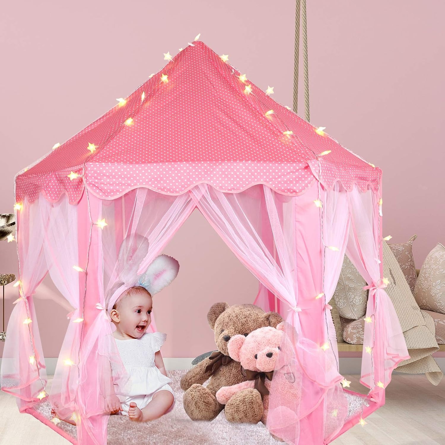 Princess Tent with LED Star Lights: image 6