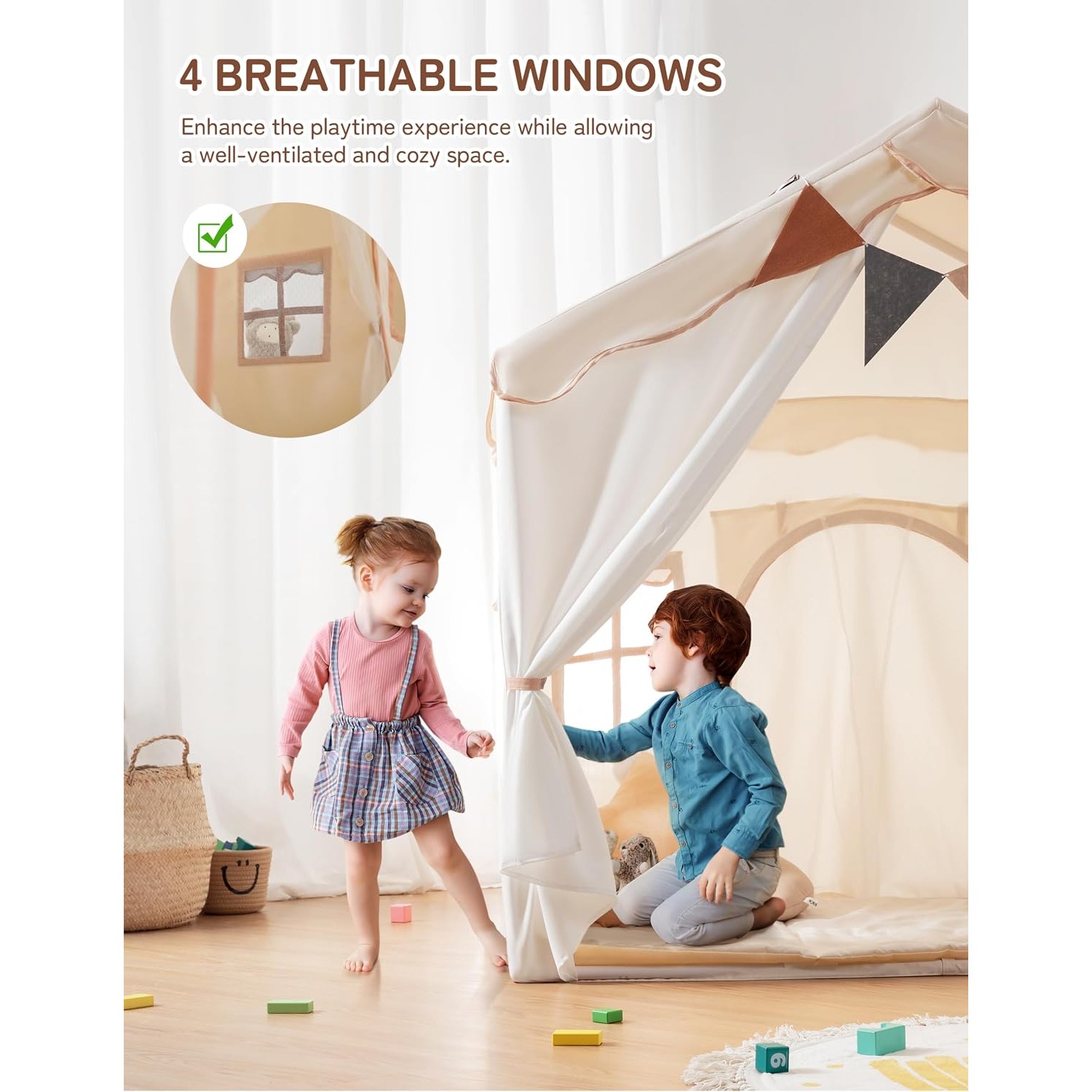 Two in One Play Tent with Double Doors: image 5