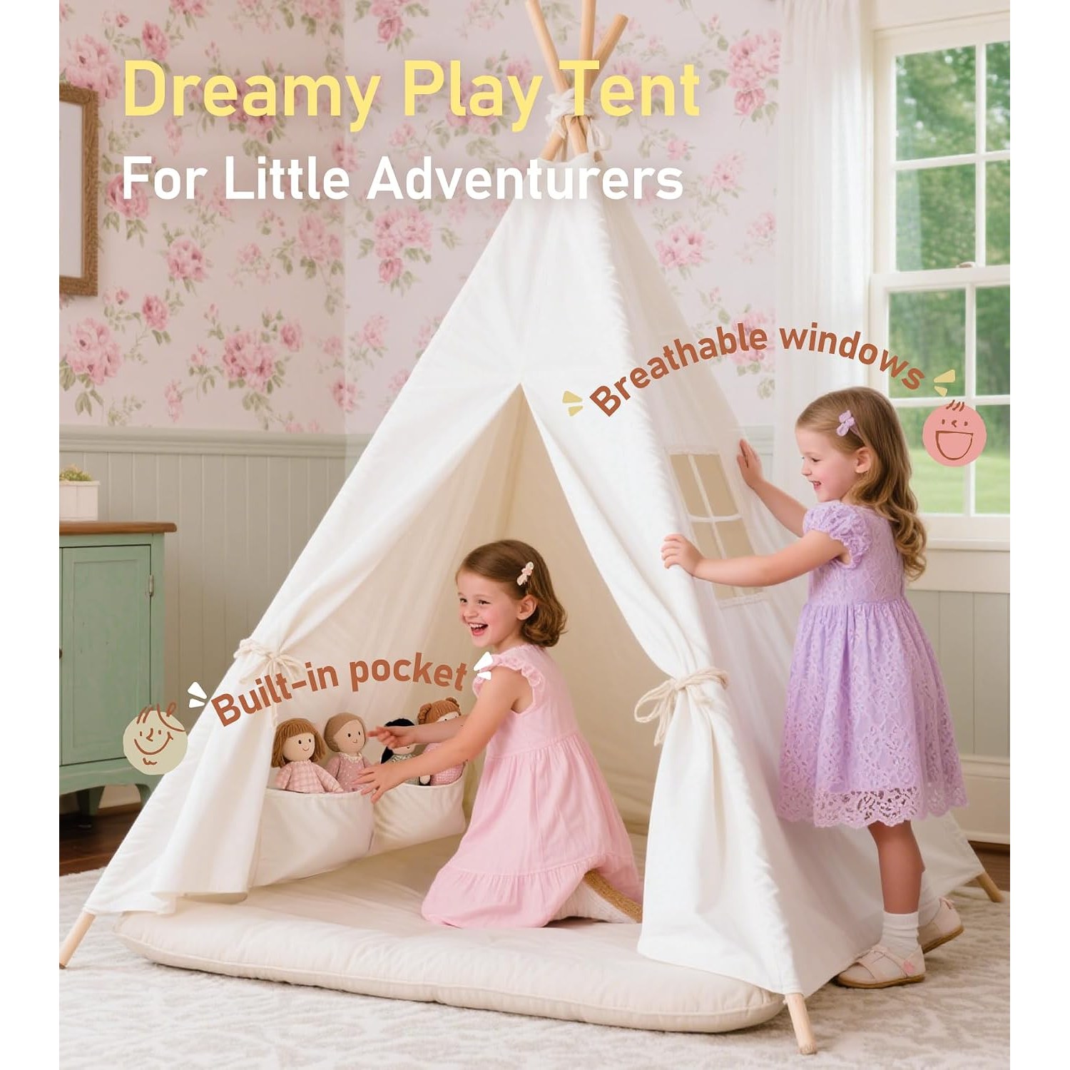 Teepee Tent with Star Lights and Campfire: image 4