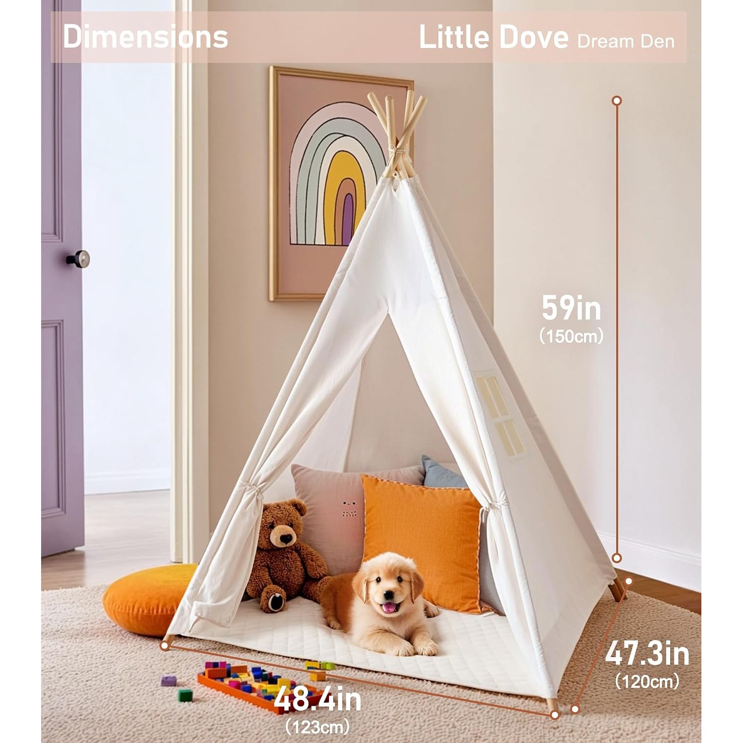 Teepee Tent with Star Lights and Campfire: image 6