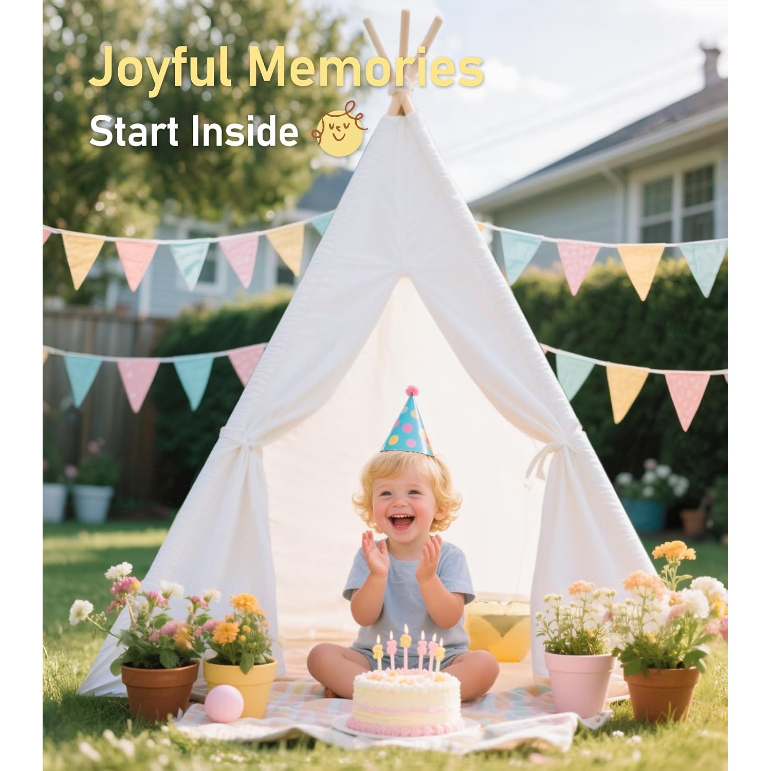 Teepee Tent with Star Lights and Campfire: image 8
