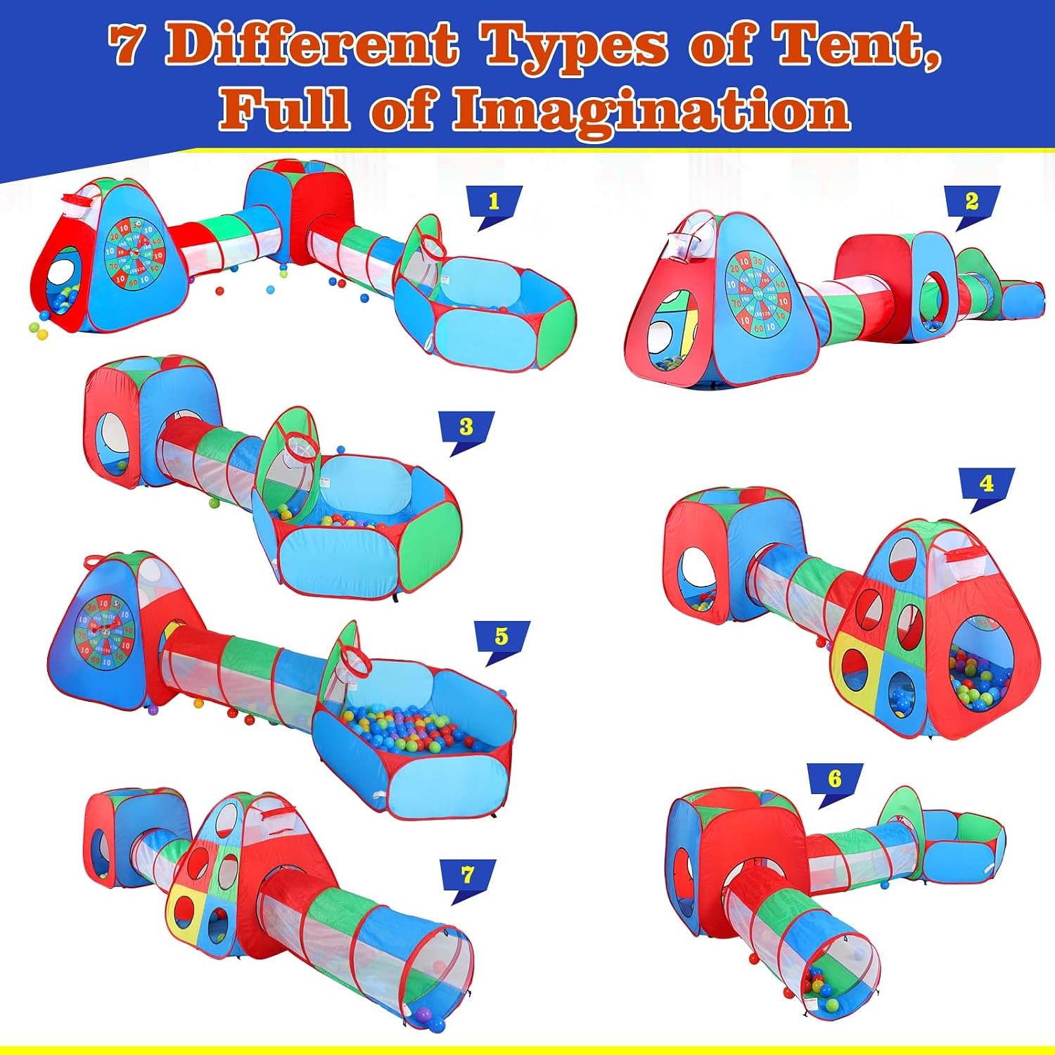 Five in One Pop Up Tents and Tunnels Play Set: image 8