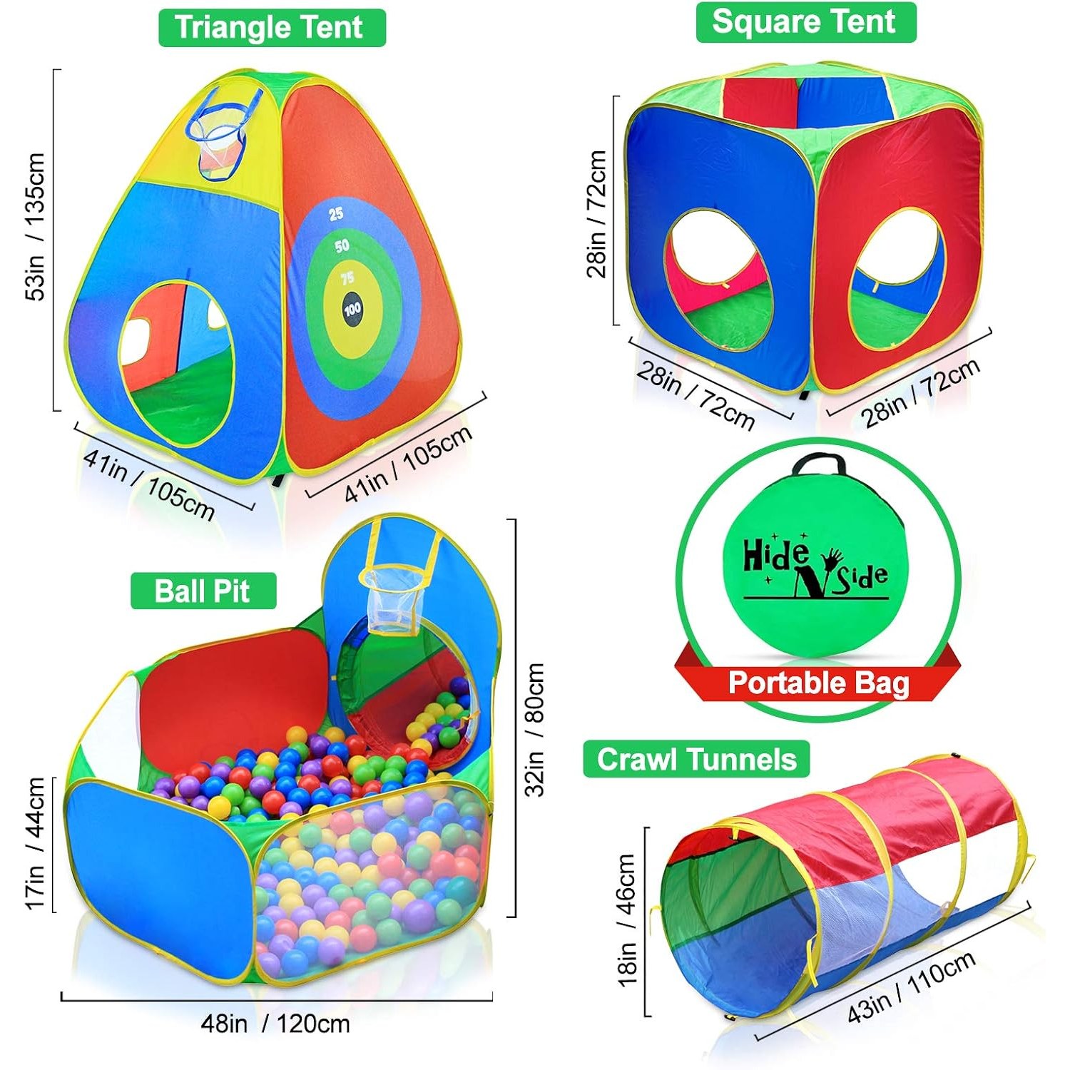 Five Piece Ball Pit Tents and Tunnels Play Set: image 5